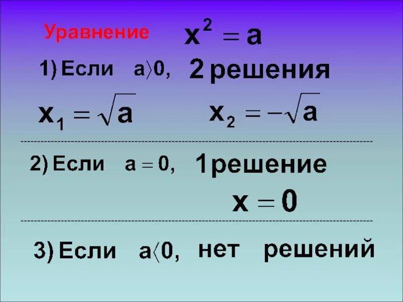 Решить уравнение х 8 равно 2. Уравнение х в квадрате равно а. Уравнение Икс в квадрате равно а. Решение уравнения х в квадрате равно а. Уравнение х в квадрате равно а 8 класс.