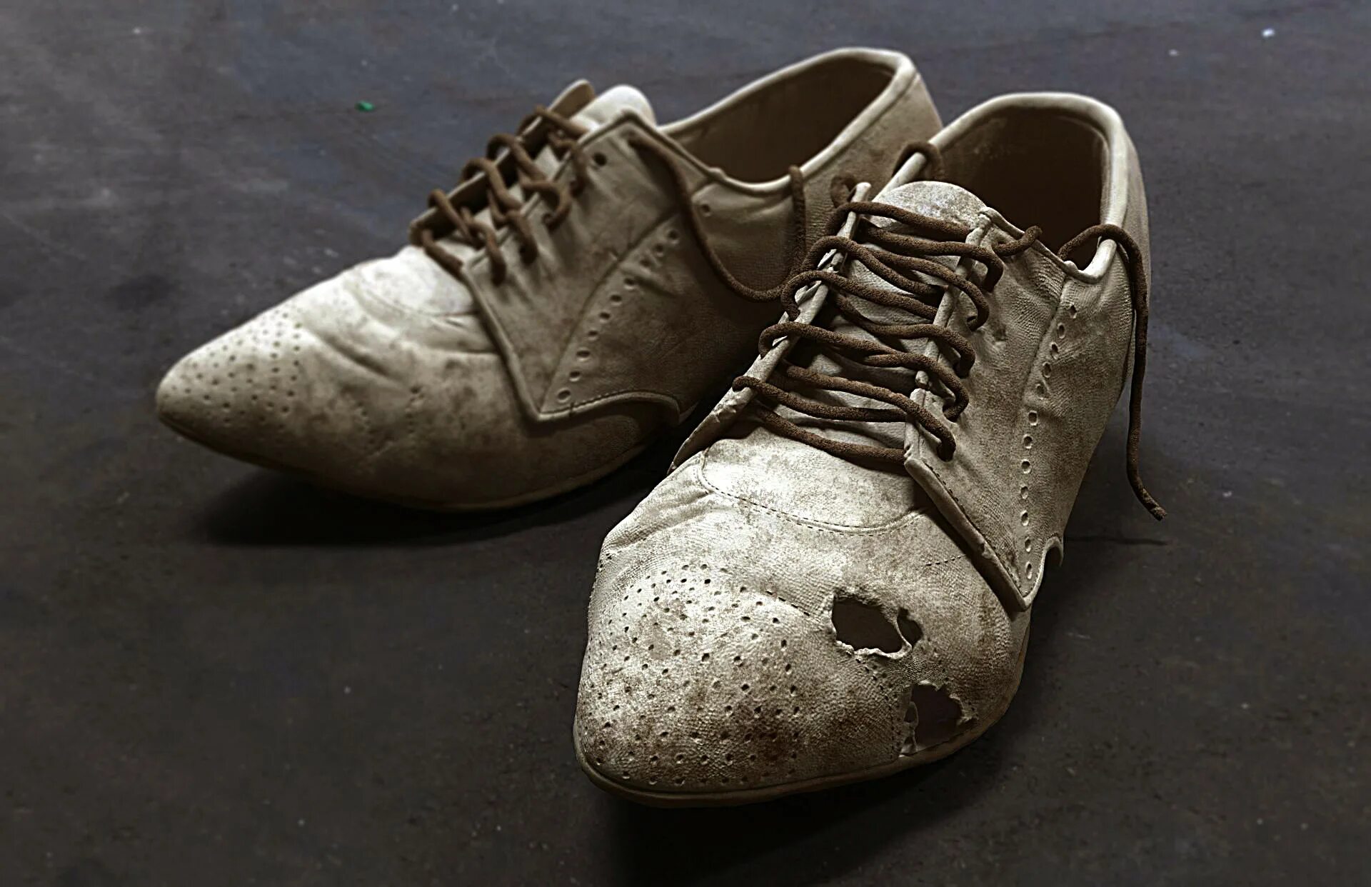 Worn Shoes. Worn out Shoes (2011). Old worn Leather Shoes. Worn out Leather. Dirty worn