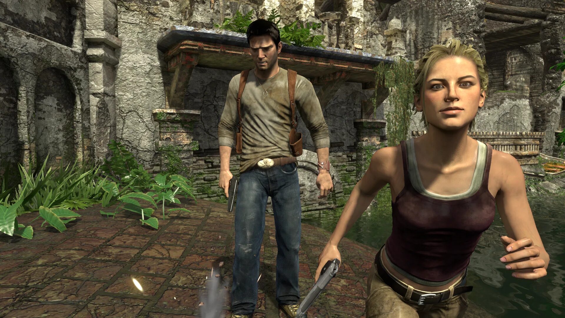 Игра девочка с братом. Игра Uncharted 1. Uncharted 1 Дрейк. Uncharted: Drake s Fortune. Uncharted: Drake s Fortune ps4.