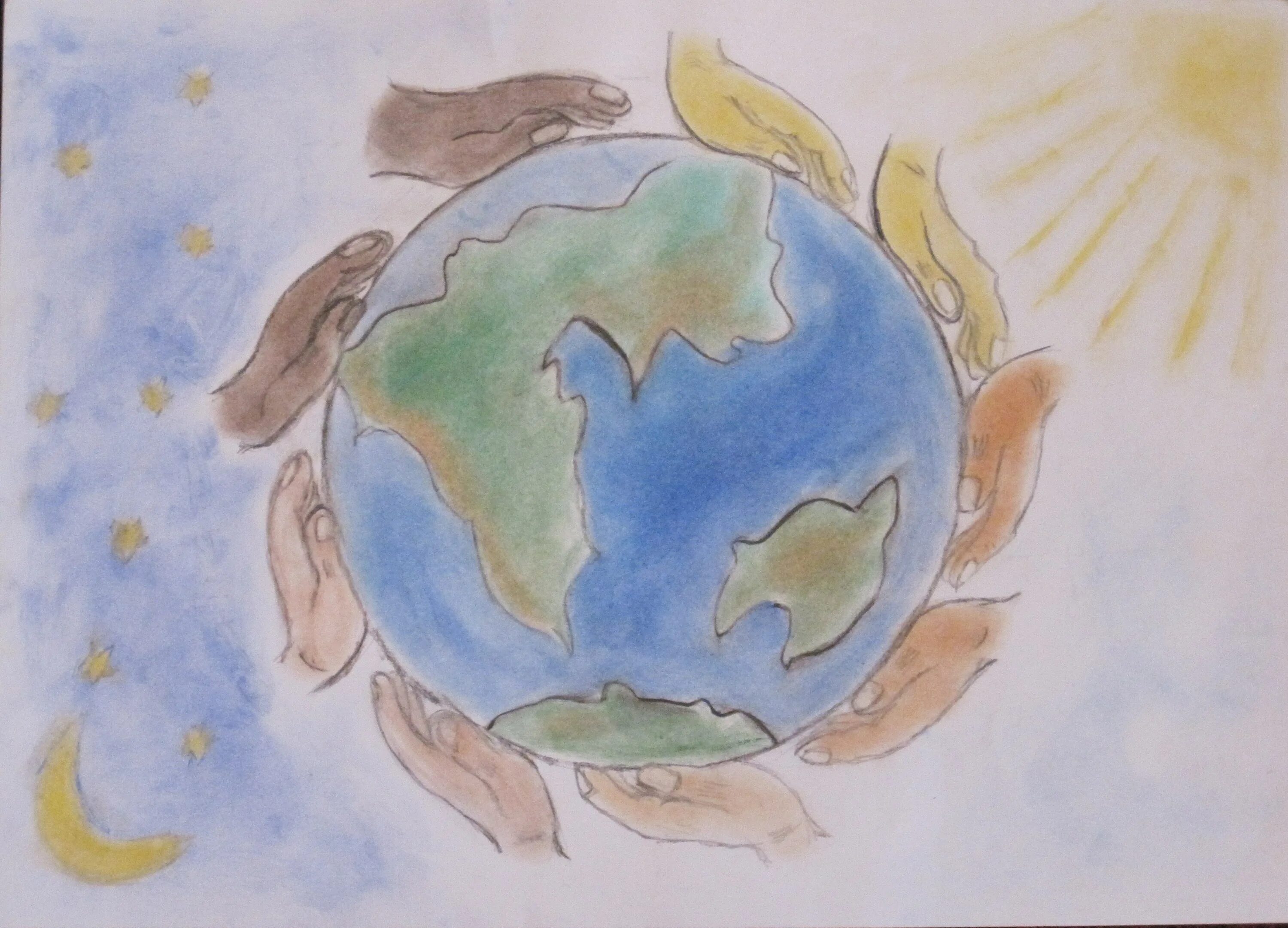 Рисунок мир на земле 2 класс. Наша земля рисунок. Планета земля глазами детей рисунки. Детские рисунки земли. Рисунок земли для детей 1 класса.