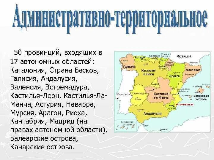 Провинции испании