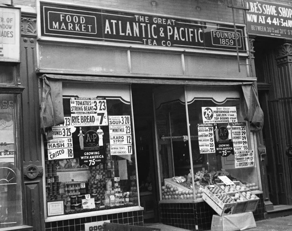 Great Atlantic & Pacific Tea. The great Atlantic and Pacific Tea Company. The Tea Company 1968. Old Company photo. Great atlantic