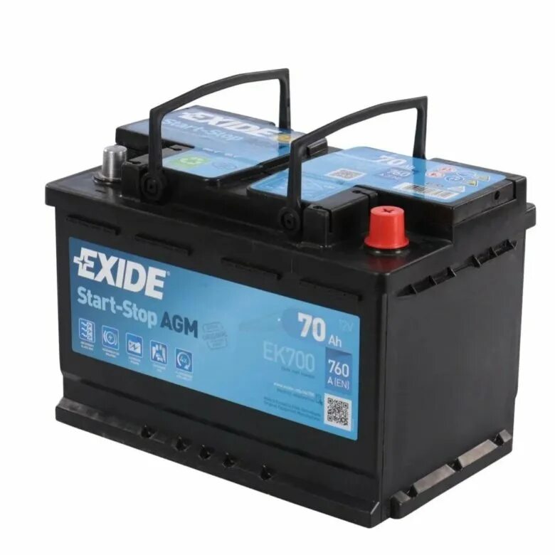 Аккумулятор exide 70. Exide ek700 agm. exide ek700 агм аккумулятор. agm аккумулятор для автомобиля 70ah. exide agm ek700 70ah 760a (r+) (278x175x190).