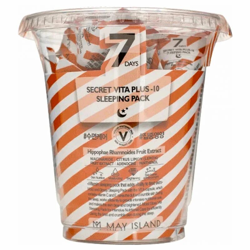 [may island] 7days secret vita plus-10 sleeping pack 5g*12ea. Витаминизированная ночная маска may island secret vita plus-10 sleeping pack. Seven days secret centella cica sleeping pack 5g*12ea. May island 7 days secret vita plus 10 sleeping pack. Ночная маска для лица - 7days secret healing pumpkin sleeping pack 12ea*3g (may island).