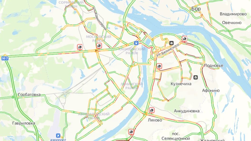 Пробки Нижний Новгород сейчас.