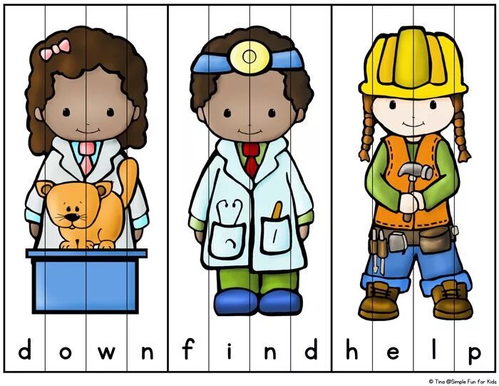 Пазлы профессии для детей. Community Helpers for Kids. Community Helpers Puzzle for Kids. Профессии Worksheets for Kids. Professions pictures