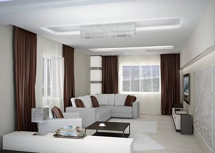 спальня в бело коричневых тонах. комбинированные обои для гостиной. дизайн бело коричневый. интерьер гостиной. обои для гостиной.