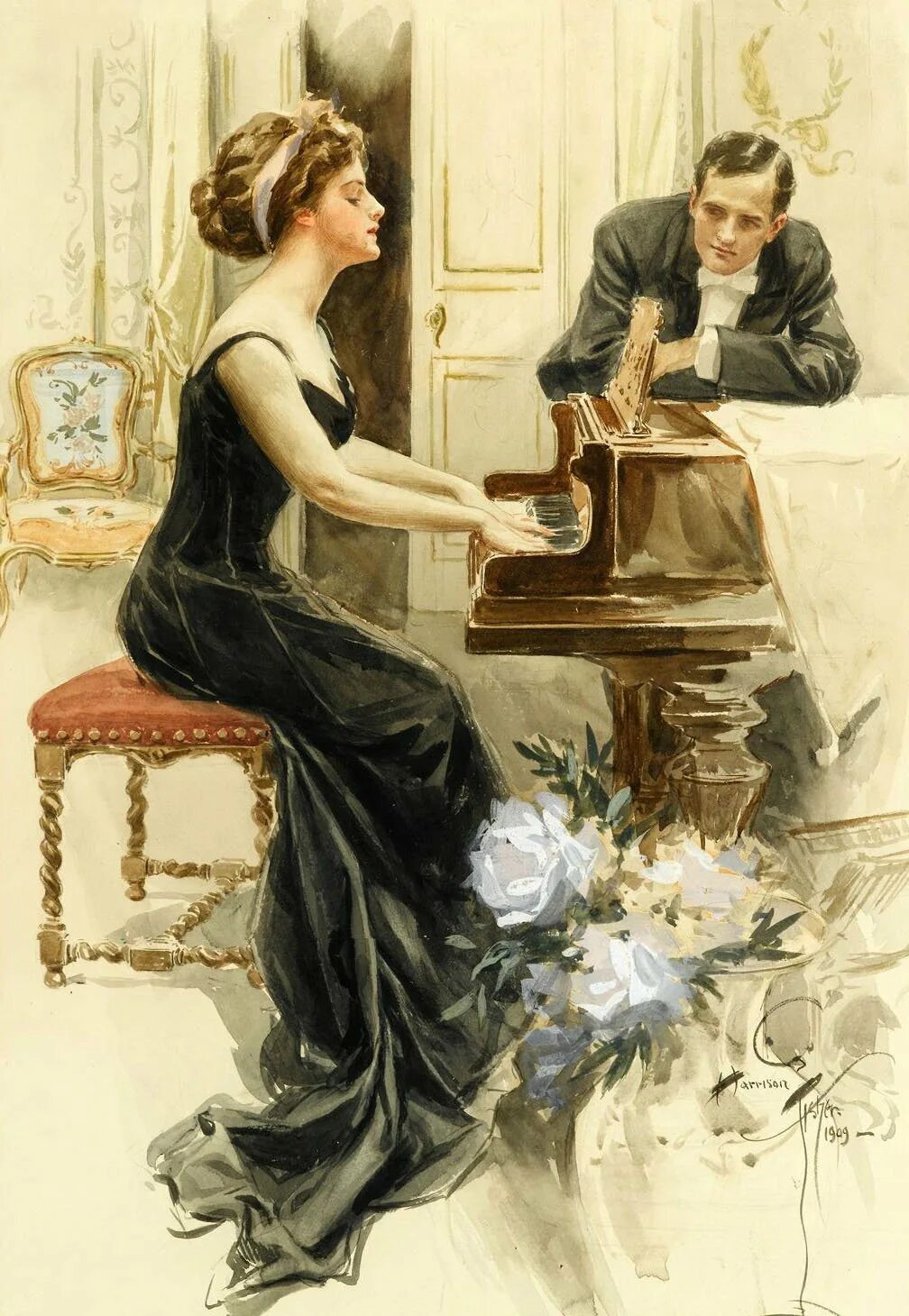 Russian romance. Художник Harrison Fisher (1875 - 1934). Харрисон Фишер Винтаж леди. Художник Гаррисон Фишер. Харрисон Фишер картины.