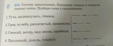 Запишите предложения надвинулась туча
