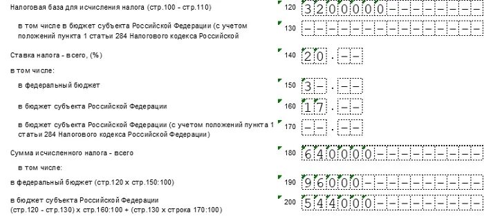 Авансовые платежи по налогу на прибыль в декларации за год. Строки 210-230 декларации по налогу на прибыль за 9 месяцев. Заполнение строк в декларации по налогу на прибыль в таблице. Заполнение строки 210 декларации по налогу на прибыль за полугодие. Налог на прибыль строка 180