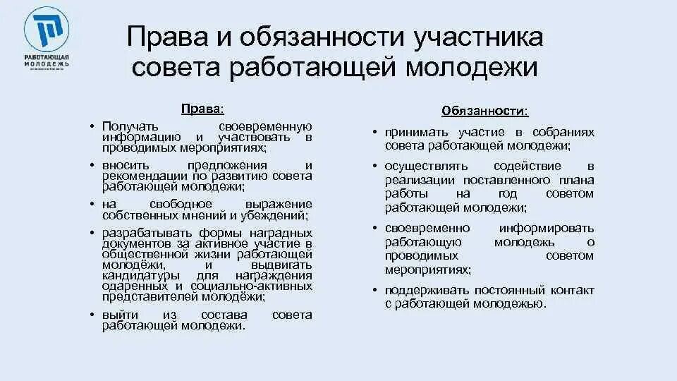 Обязанности участников ооо. Обязанности молодёжного совета Крыма.