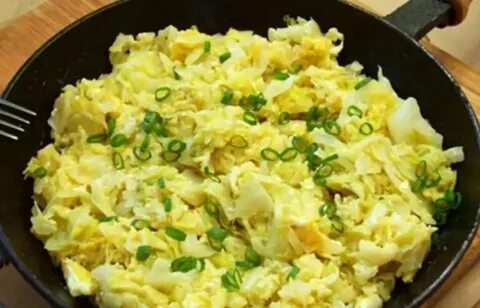 Отварная капуста с яйцом