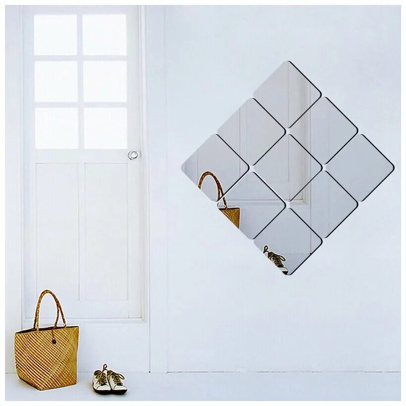 зеркальная плитка. зеркальные квадратики. зеркальные квадратики. зеркала в интерьере. акриловое зеркало.