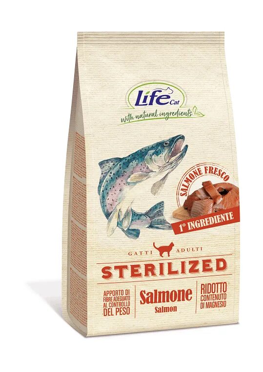 Корм Life Cat. Корм для лососевых. Sterilized Salmon. Salmon корм для кошек.