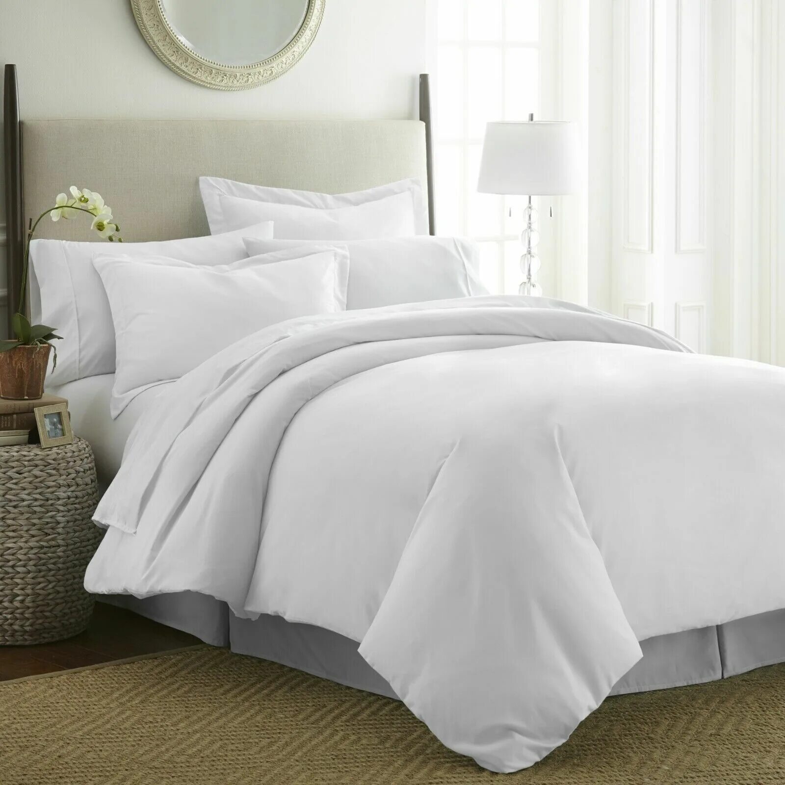Перкаль. Duvet cover set. Bed quilt cover. Пододеяльник белый. Diagonal queen duvet cover set white/cream.