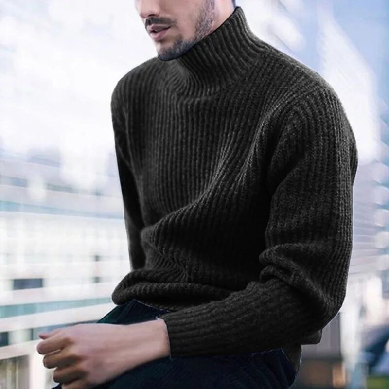 Отказали в фото в свитере с горлом 1 Mens New casual loose Pullover Thick High Neck Knitted Baggy Warm Sweater eBay