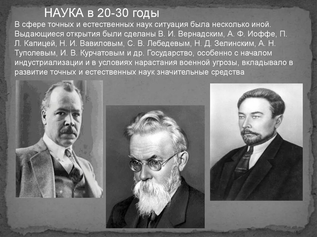 Развитие науки и техники 20 годов