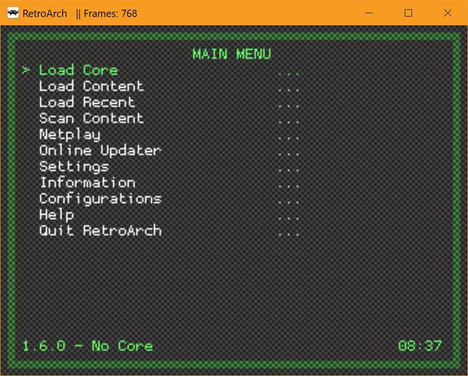 Load menu
