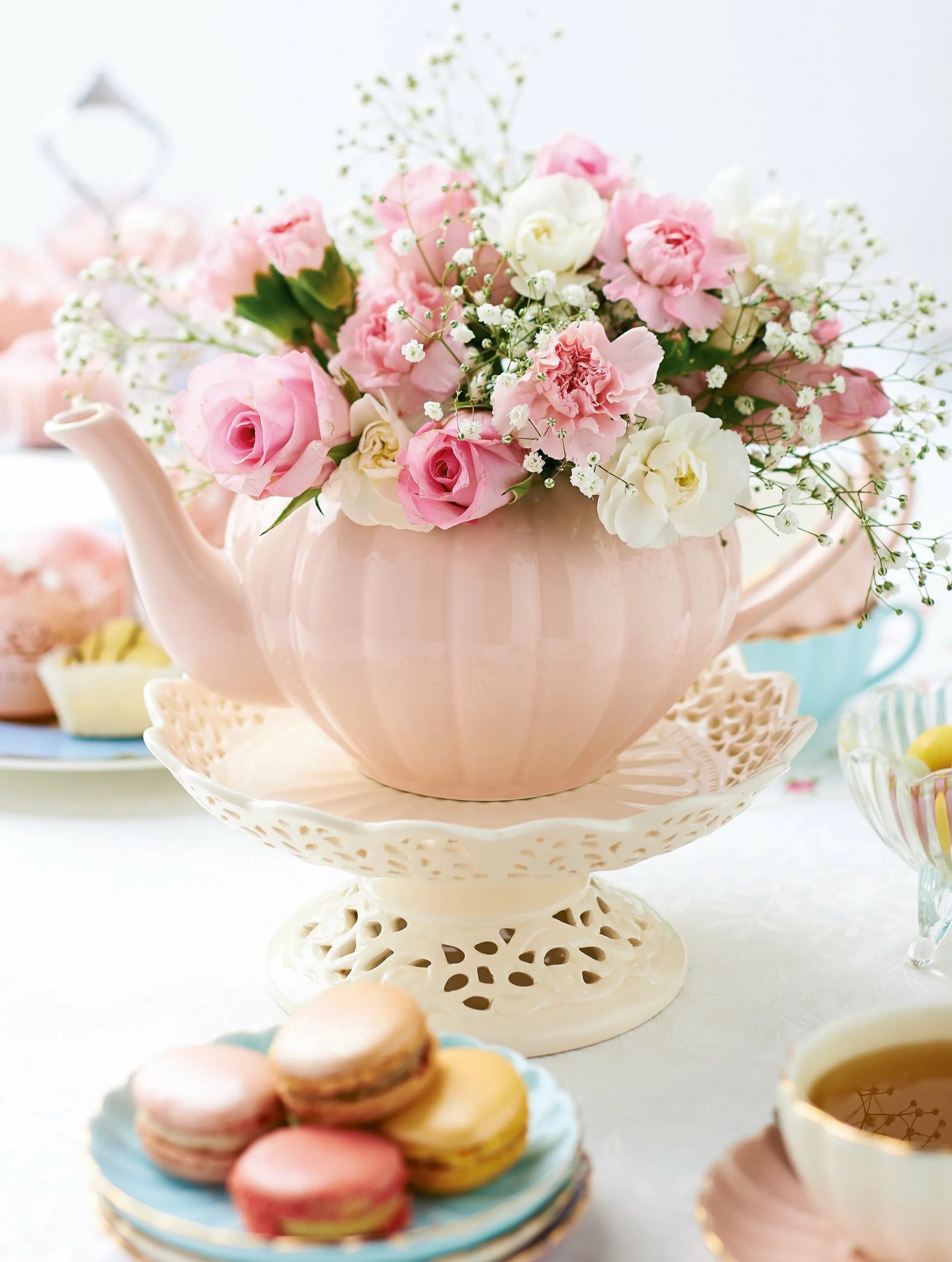 Доброго дня нежные цветы. Цветы в чашке. Нежный букет. Красивые цветы в чашке. Букет в чашке.