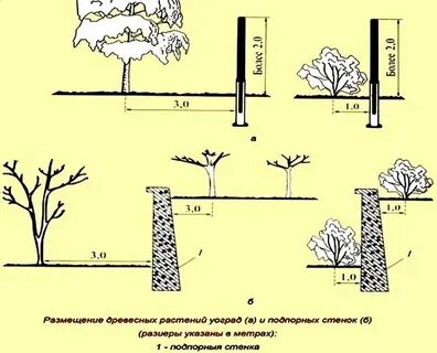 Расстояние от подпорной стены