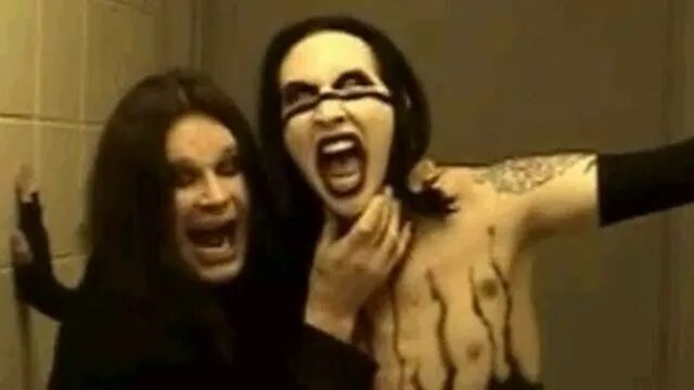 Marilyn Manson and Ozzy Osbourne. Мэрлин мэнсон и Оззи Осборн. Откусил голову голубю