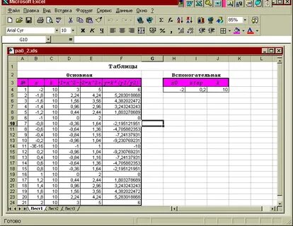 Лабораторная работа 1 excel