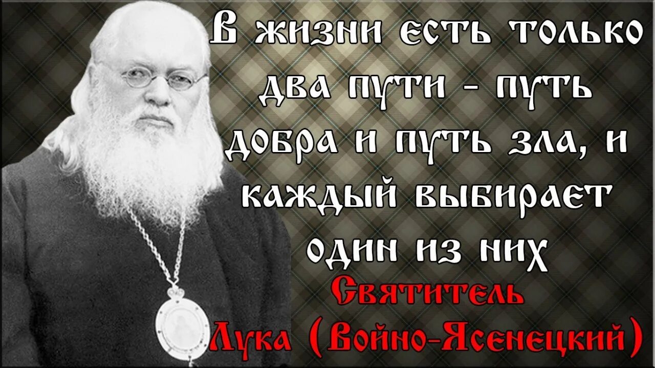 Путь добра и путь зла. Войно Ясенецкий цитаты. Изречения свт. Луки (Войно-Ясенецкого)..