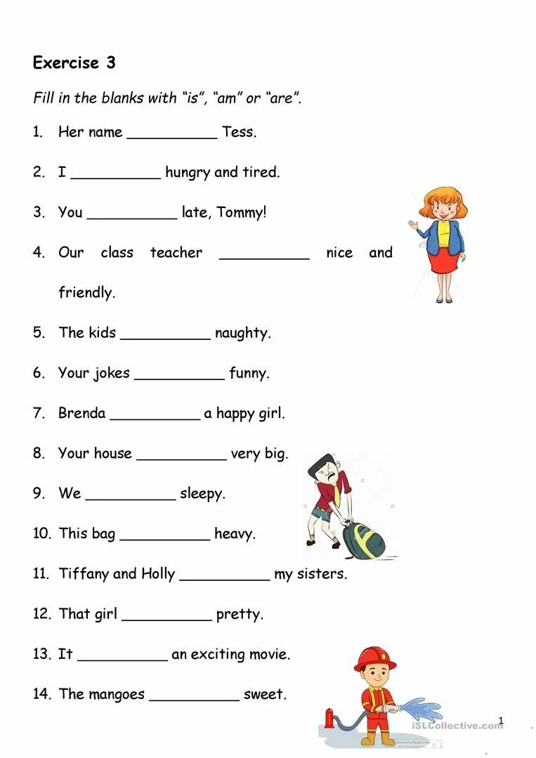 Exercises with should and to be