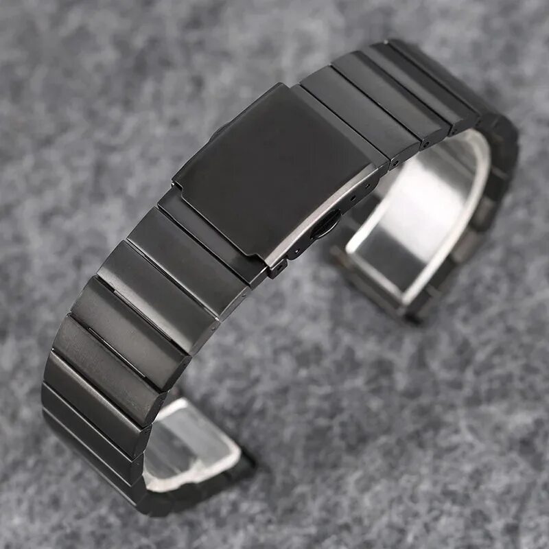 Нержавеющие браслеты часов. 18мм черный сталь браслет. Браслет метал сталь 20 мм самсунг. Браслет металлический 24мм.