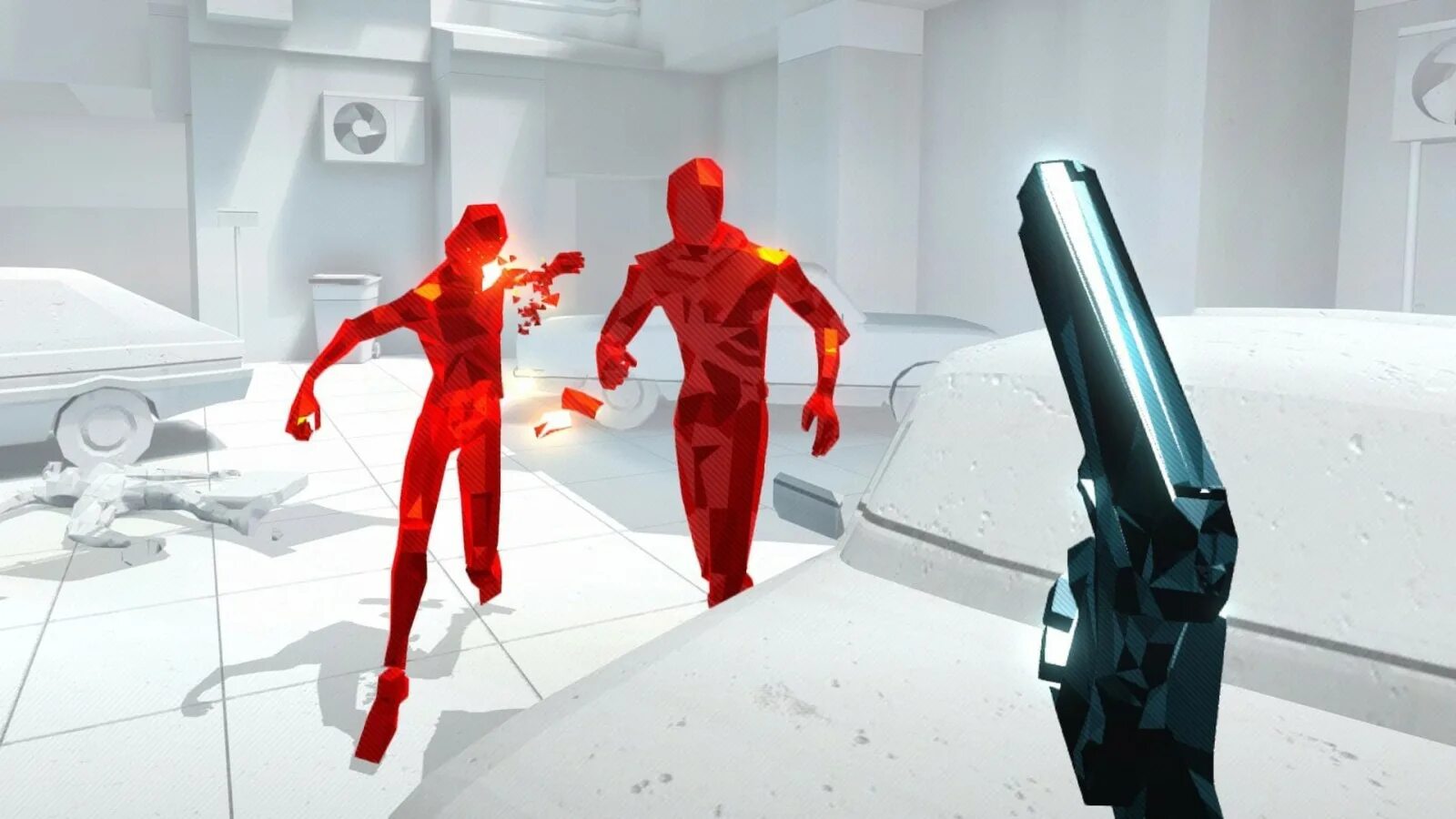 Как называется виар игры. Superhot VR ps4. Супер хот 2 ВР. Игра VR super hot. Игра с красным человечком.