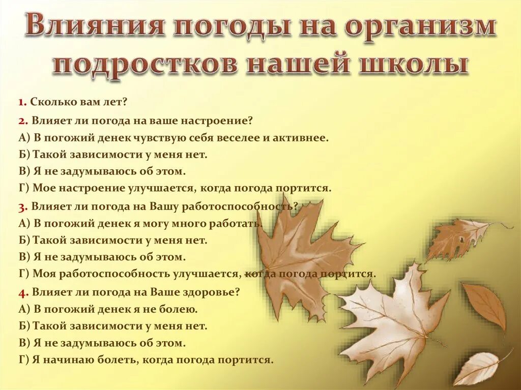 Презентация на тему как погода влияет на человека. Влияние погодных условий на здоровье человека презентация. Влияние погоды на человека. Примеры влияния погодных условий на самочувствие человека.