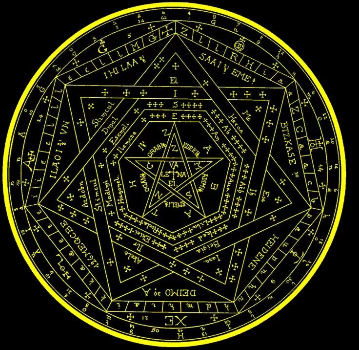 Сигилы Соломона. Пентаграмма магия Соломона. Енохианский алтарь. Тетраграмматон символ Сакральная геометрия.
