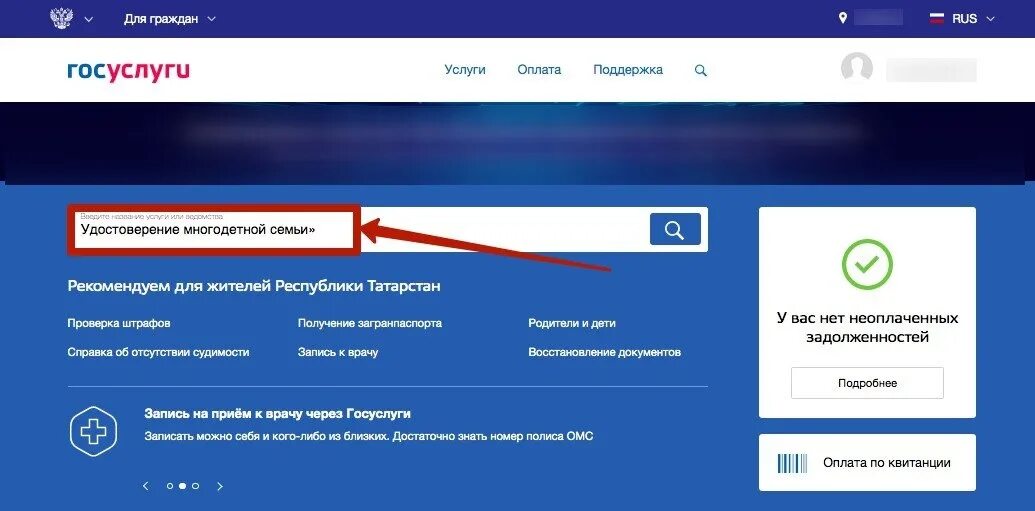 Оформить через госуслуги статус многодетной