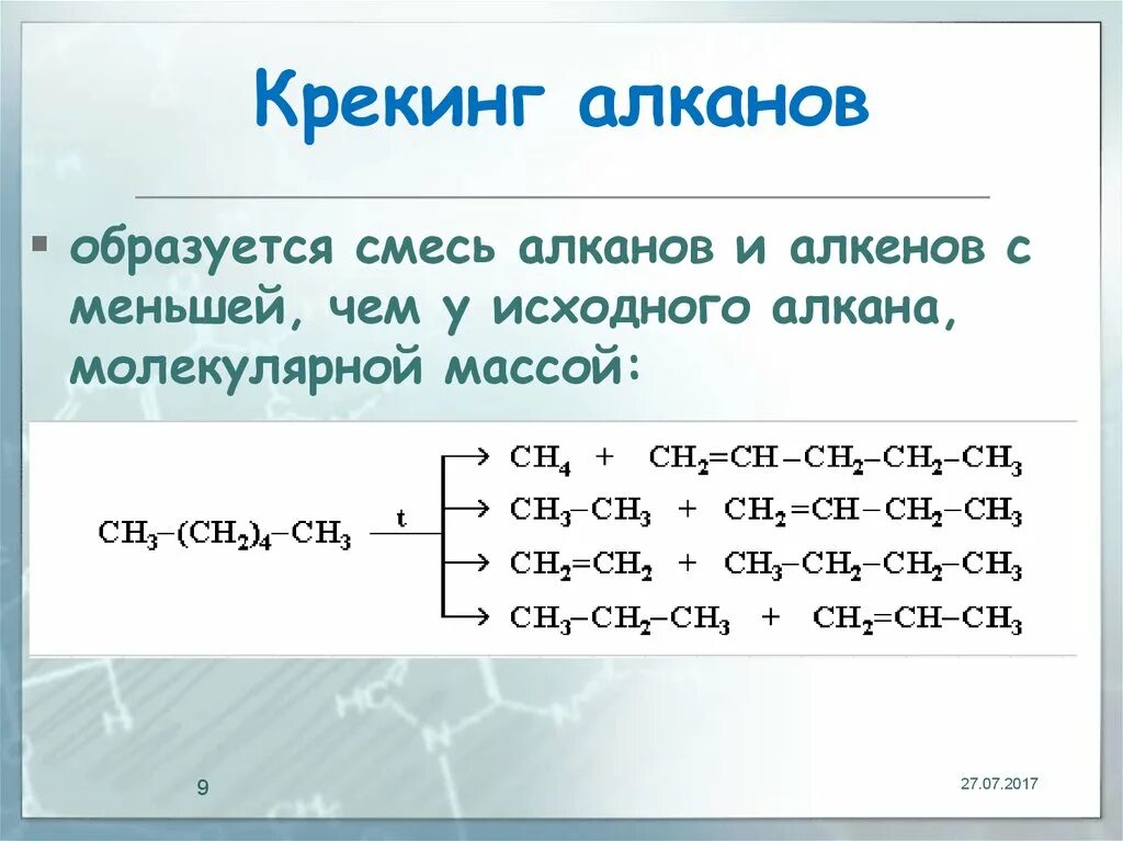 Крекинг углеводородов реакция. Крекинг алканов катализаторы. Крекинг алканов механизм реакции. Механизм термического крекинга алканов. Реакция разложения крекинг алканов.