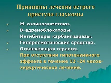 Лечение приступа глаукомы