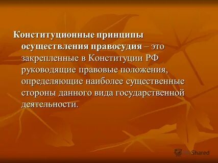 Конституционными принципами правосудия являются принципы