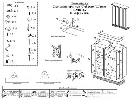 Шкаф купе схема сборки дверей