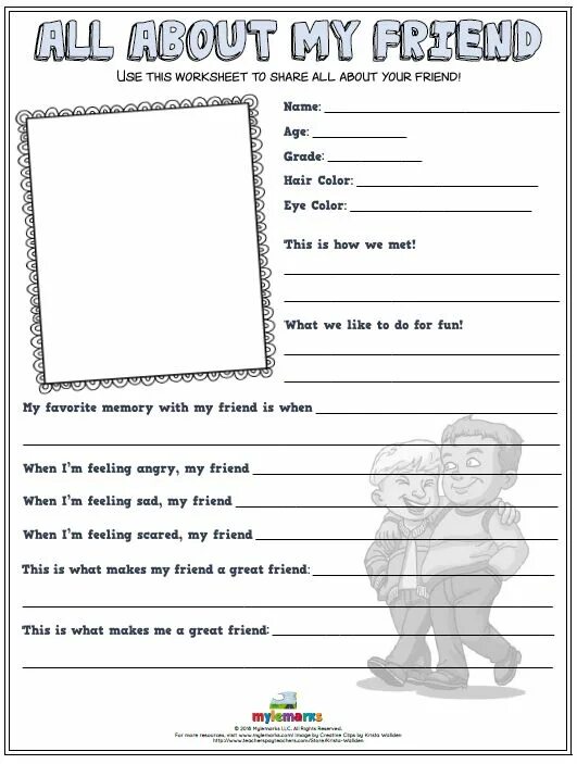 Friends about me spoken. Задания по английскому my best friend. Семья Worksheet Family and friends. About my friend for Kids. Friends Worksheets.