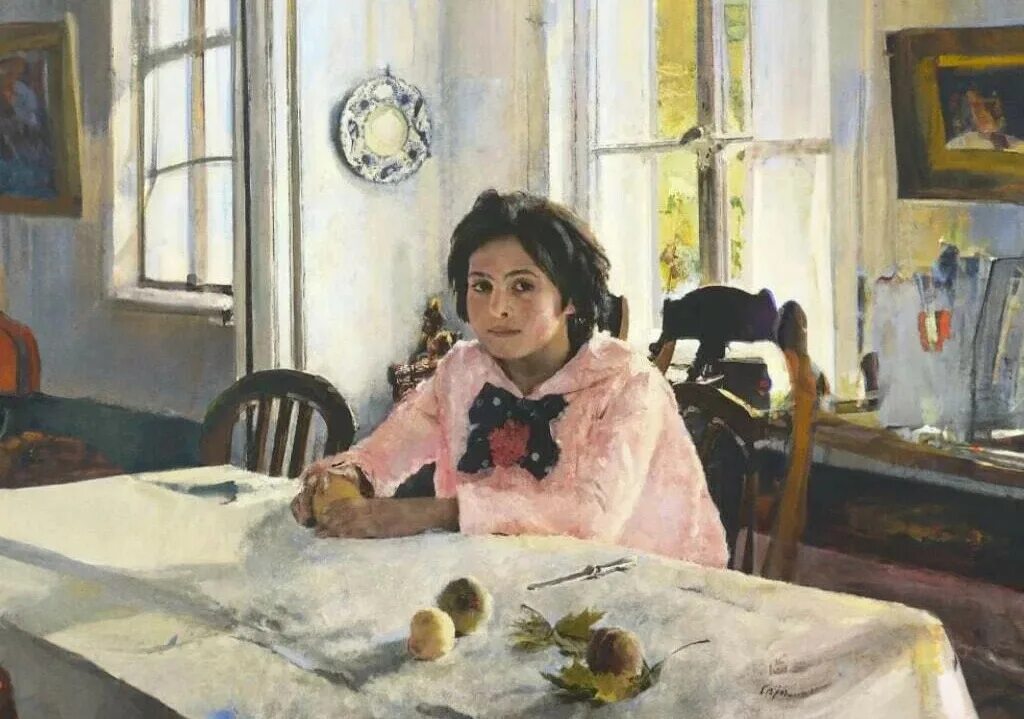Девочка с персиками картина галерея. Девочка с персиками Серова. Девочка с персиками Серова 1887.