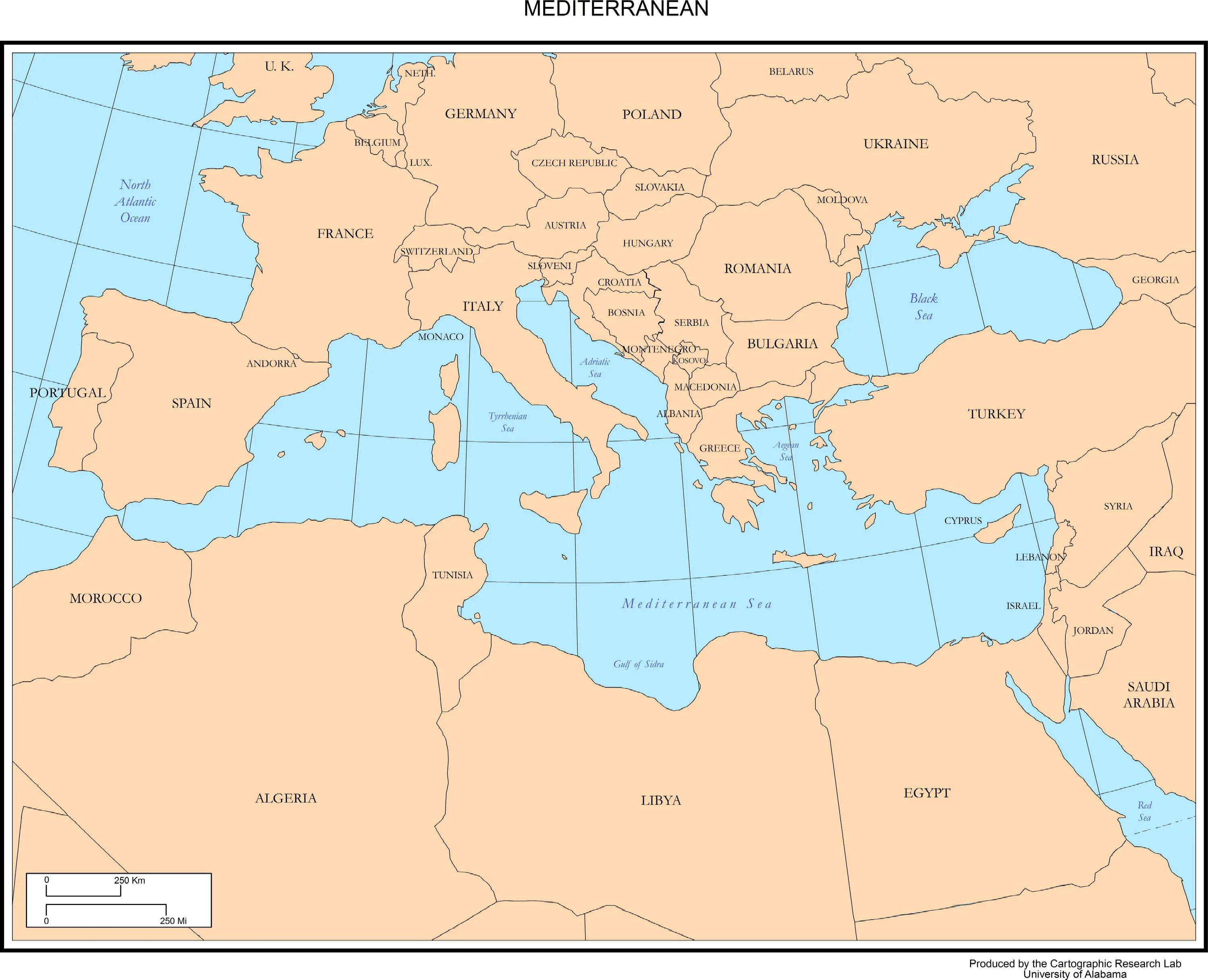 Средиземное море на контурной карте. Политическая карта Средиземноморья. Карта Средиземноморья. Морская карта Средиземного моря. Средиземный океан на карте