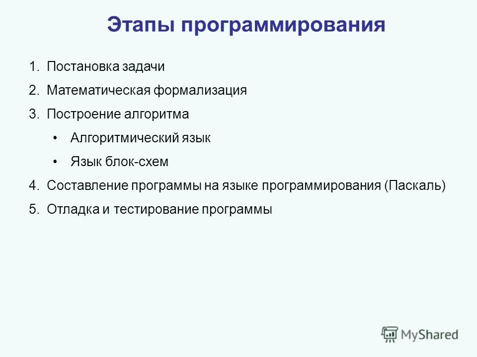 Основные понятия и подходы. Современные технологии программирования. Основные этапы программирования. Основные этапы программирования как науки:. Основные элементы программирования.