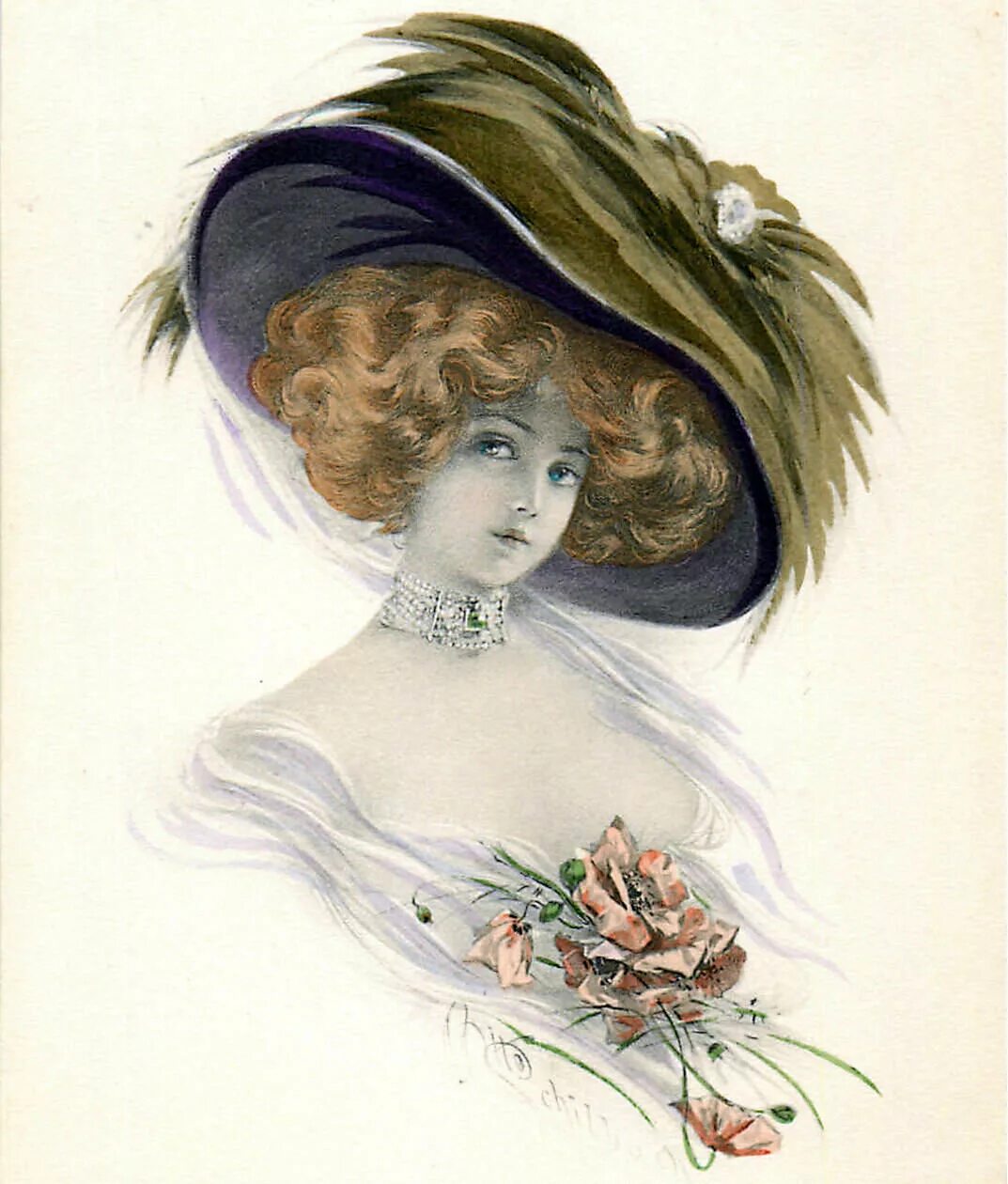 ретро барышни. винтажные барышни. ретро открытки. винтажные дамы в шляпках. винтажные женщины.