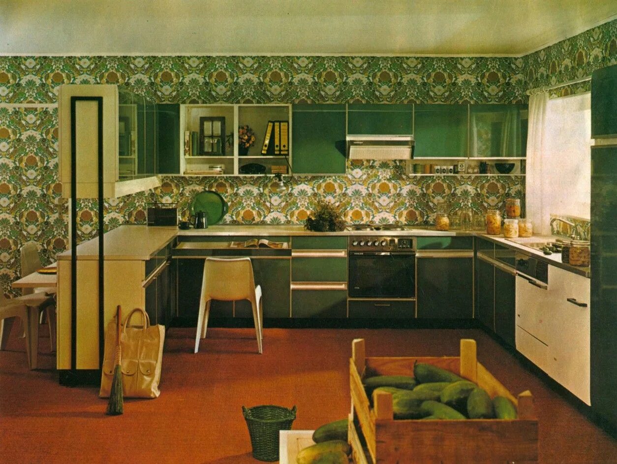 Стен советских времен. Американская кухня интерьер 60е 70е, 80е. Кухня Америка 70х. Кухня в стиле 70-х годов. Интерьер в стиле 70-х годов.