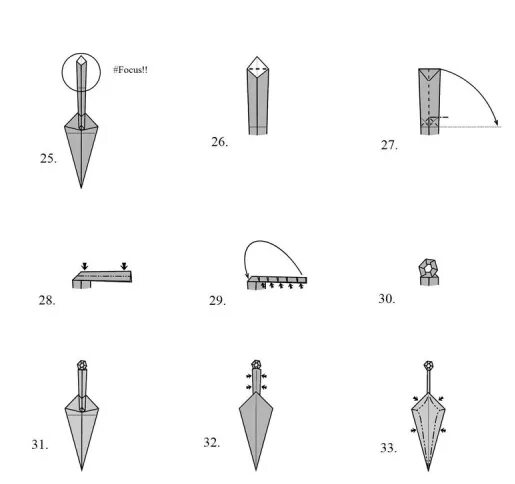 Нож кунай из бумаги. Технологическая карта ножа кунай. Чертёж ножа кунай из стандофф 2. Оригами ножик кунай. Схема оригами оружие кунаи.
