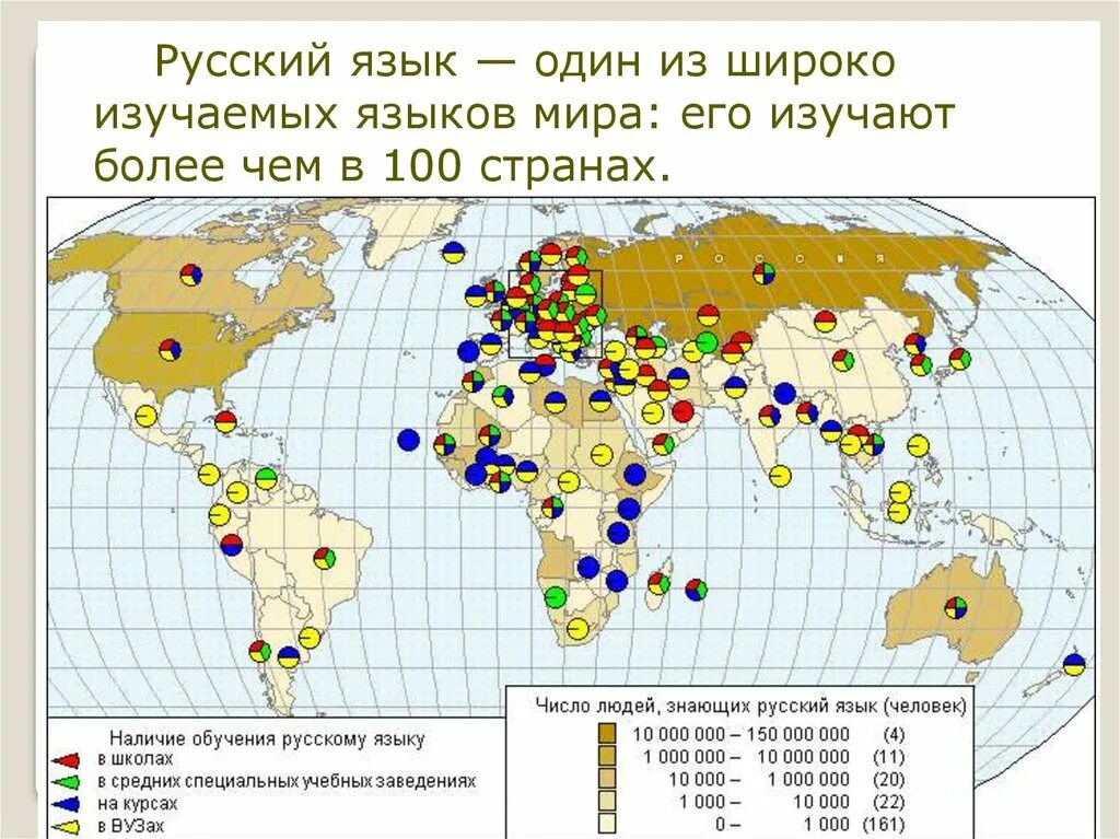 В каких странах учат какому языку