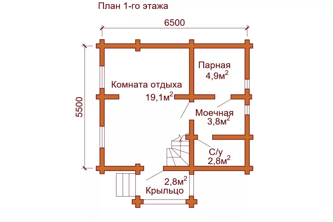Проекты бань из бревна 4х6 с верандой