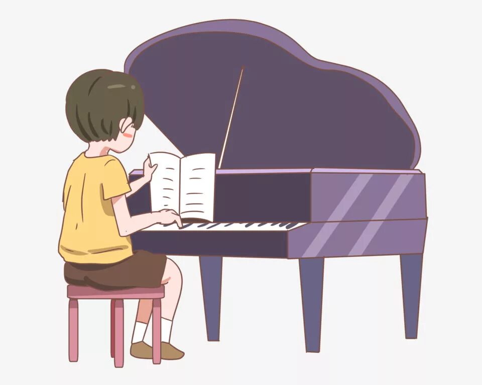 He plays the piano they. Ребенок за роялем. Иллюстрация для детей пианист. Ребенок за роялем мультяшный. Ребенок за пианино.
