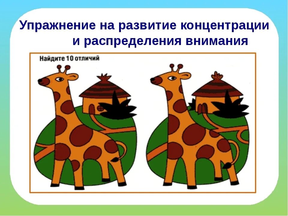 Задания на тренировку внимания. Задания на концентрацию внимания. Упражнения на развитие внимания. Задания на распределение внимания.