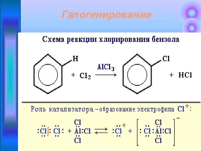 Галогенирование гомологов бензола механизм. Реакция галогенирования бензола. Галогенирование аренов механизм. Галогенирование бензола механизм реакции.