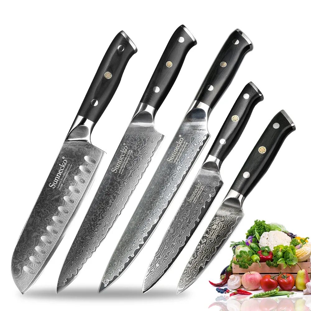 Острые кухонные ножи. Sunnecko набор ножей. Chef Kitchen набор ножей. Сантоку Дамаск. Кухонный нож aus 10.